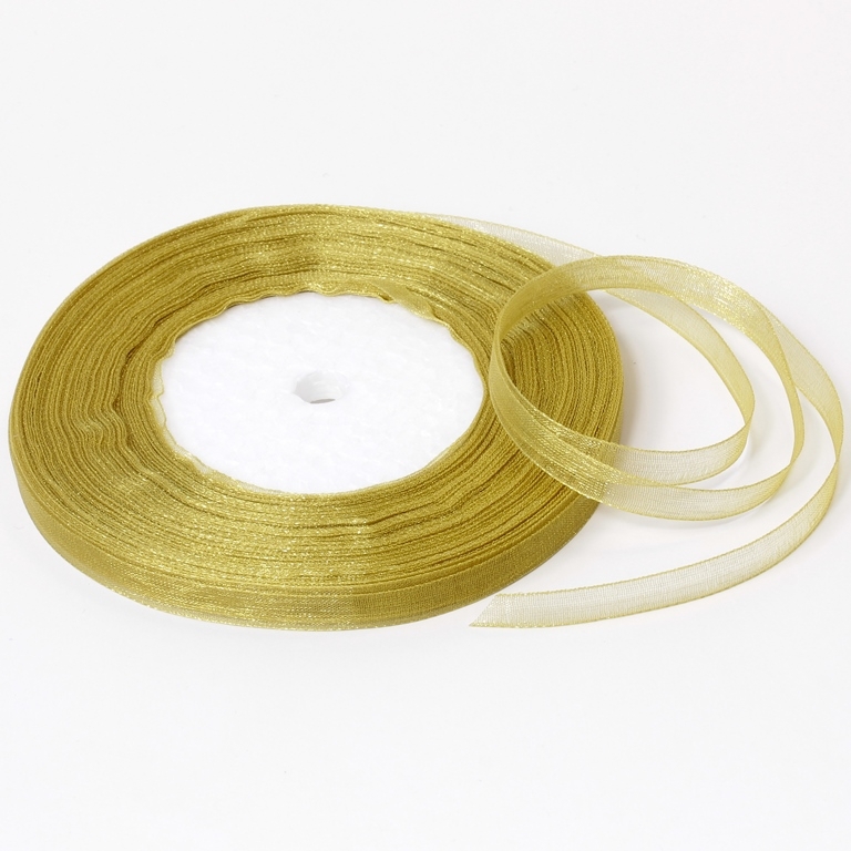 ORGANZA RIBBON 0.6cm - GREEN TOBACCO 070 - PACKAGE 10x50yards(45m)