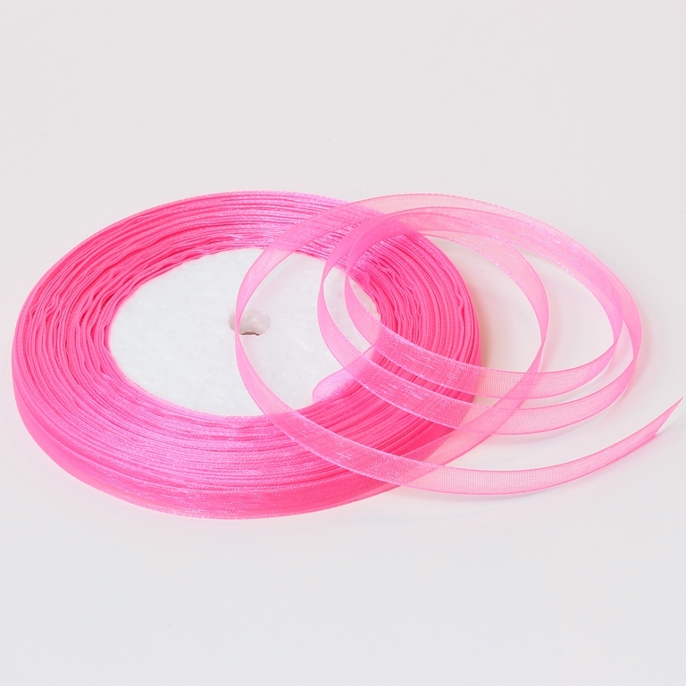 ORGANZA RIBBON 0.6cm - CYCLAMEN (LIGHT) 027 - PACKAGE 10x50yards(45m)