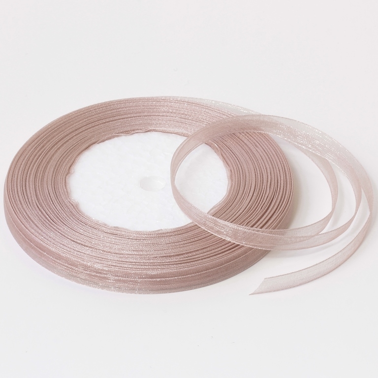 ORGANZA RIBBON 0.6cm - CAPPUCCINO 091 - 50yards(45m)