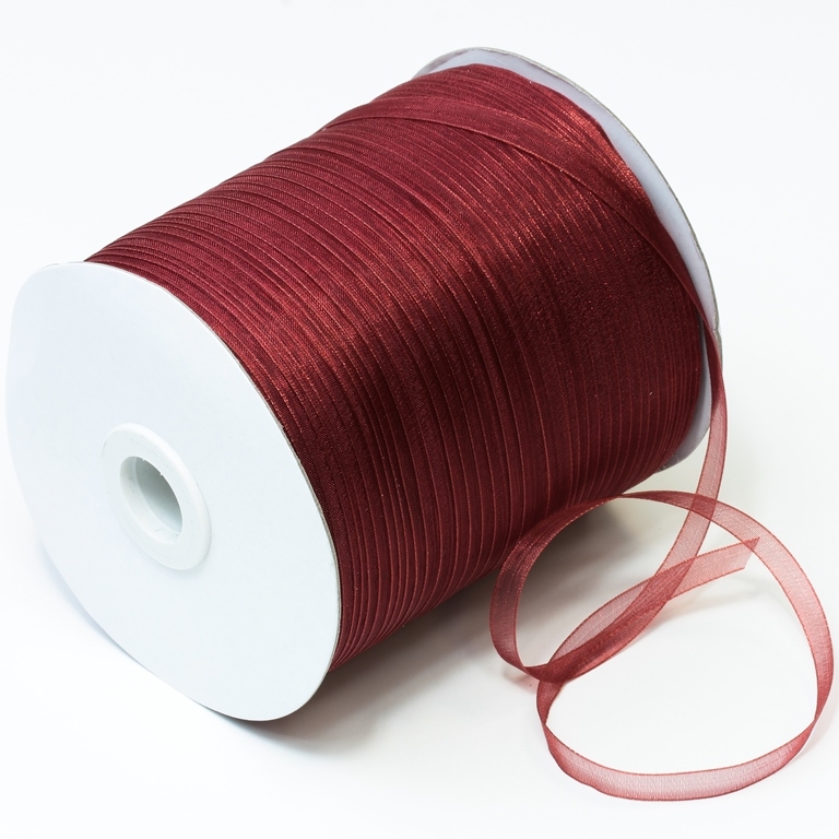 ORGANZA RIBBON 0.6cm - BORDEAUX 048 - 500yards(450m)