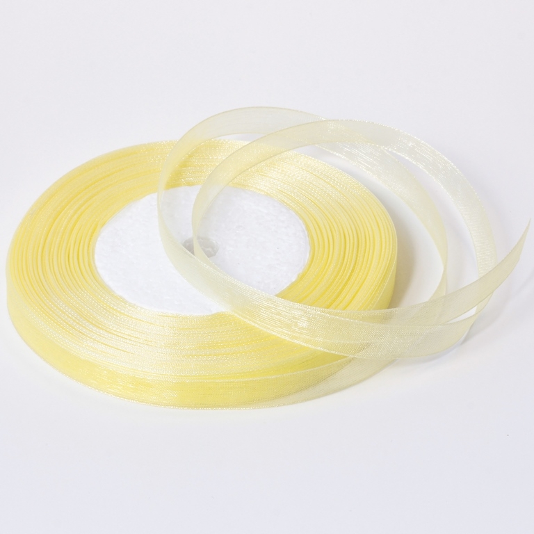 ORGANZA RIBBON 1.0cm - YELLOW 015 - 50yards(45m)