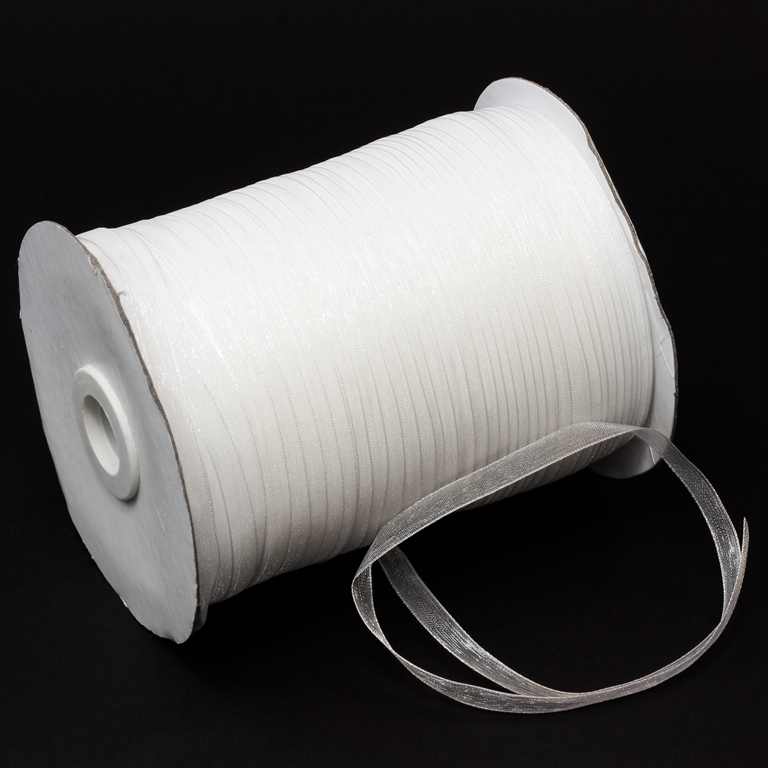 ORGANZA RIBBON 1.0cm - WHITE 001 - 500yards(450m)