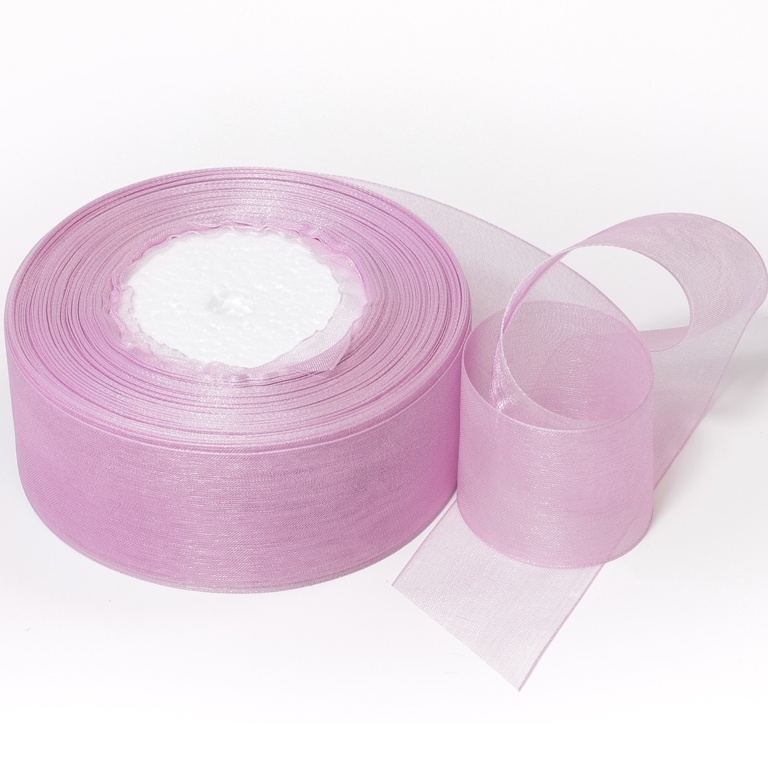 ORGANZA RIBBON 4.0cm - PURPLE (LIGHT) 045 - PACKAGE 4х50yards(45m)