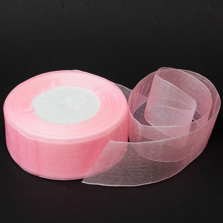 ORGANZA RIBBON 4.0cm - PINK (LIGHT) 004 - PACKAGE 4х50yards(45m)