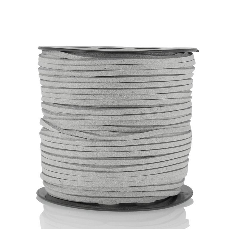 SUEDE FAUX CORD - 3mm - GRAY (LIGHT) - PACKAGE 2х100yards(91m)