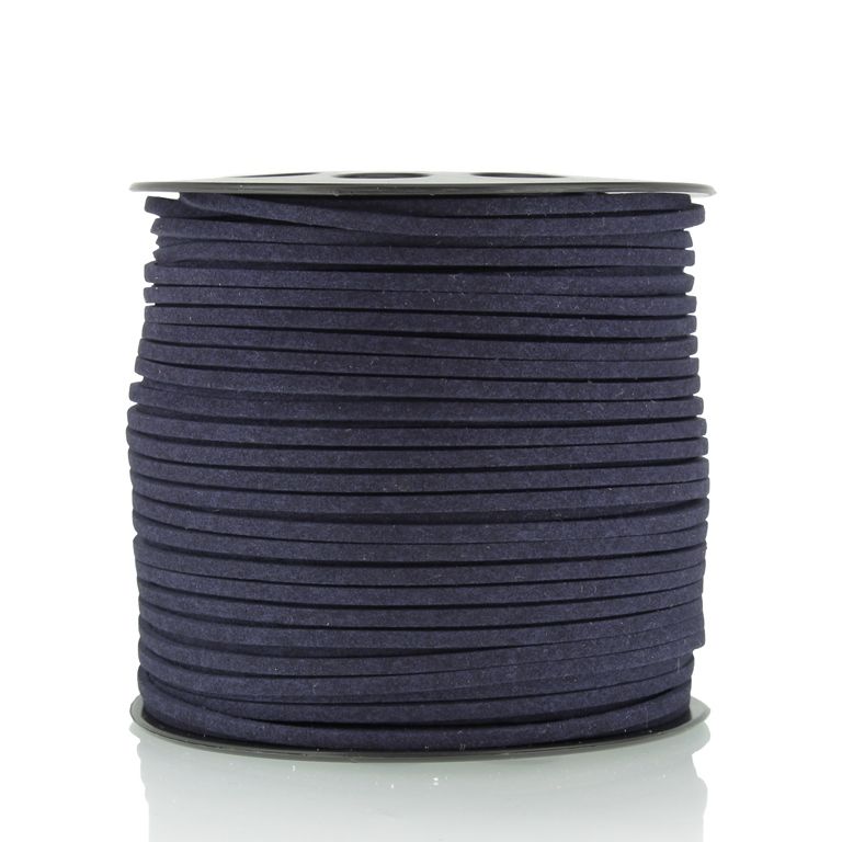 SUEDE FAUX CORD - 3mm - BLUE (DARK) - PACKAGE 2х100yards(91m)