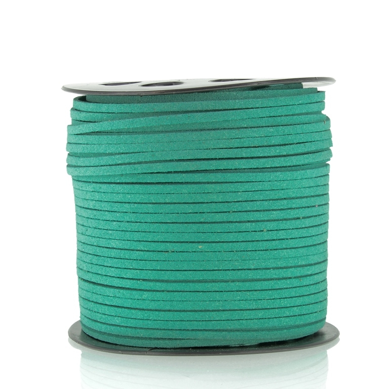 SUEDE FAUX CORD - 3mm - TURQUOISE - PACKAGE 2х100yards(91m)