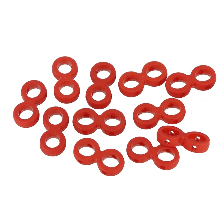 OPAQUE MATTE PLASTIC BEADS - INFINITY - 9.5x20mm RED - PACKAGE 500g  Hole-2.0mm (1200pcs.) 