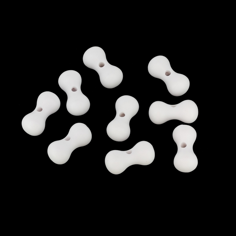 OPAQUE MATTE PLASTIC BEADS - BONE - 8.5x17mm WHITE - PACKAGE 500g  Hole-2.0mm (550pcs.)