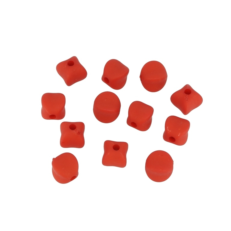 OPAQUE MATTE PLASTIC BEADS - LANTERN - 10x9mm RED - 50g  Hole-2.5mm (90pcs.)