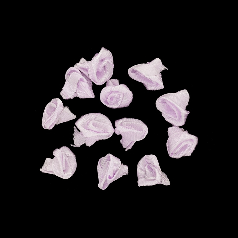 TEXTILE BEADS - SATIN - ROSE - 12mm PURPLE (LIGHT) 085 - PACKAGE 1000pcs.