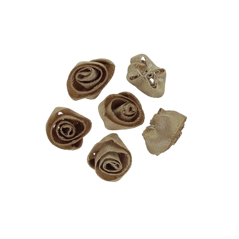 TEXTILE BEADS - SATIN - ROSE 02 - 14mm BROWN (LIGHT) 134 - PACKAGE 500pcs.