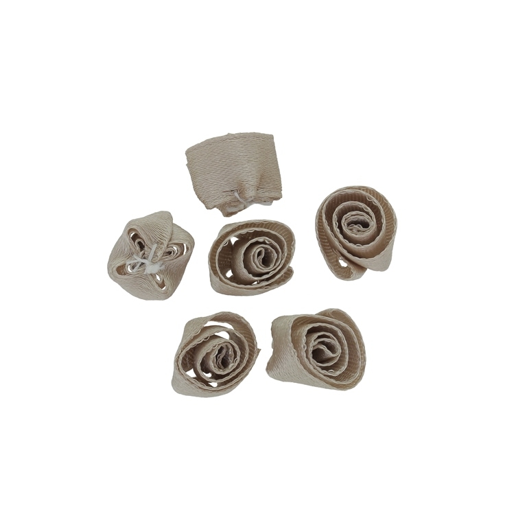 TEXTILE BEADS - SATIN - ROSE 02 - 14mm BEIGE (DARK) 093 - PACKAGE 500pcs.