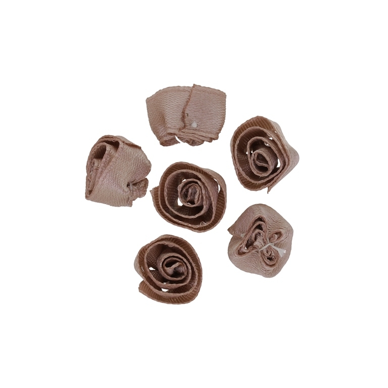 TEXTILE BEADS - SATIN - ROSE 02 - 14mm ROSE DUST (DARK) - TINT BROWN - PACKAGE 500pcs.