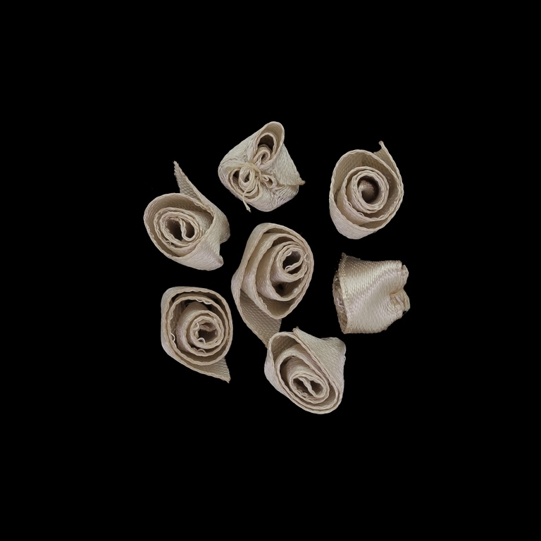 TEXTILE BEADS - SATIN - ROSE 02 - 14mm BEIGE - PACKAGE 500pcs.