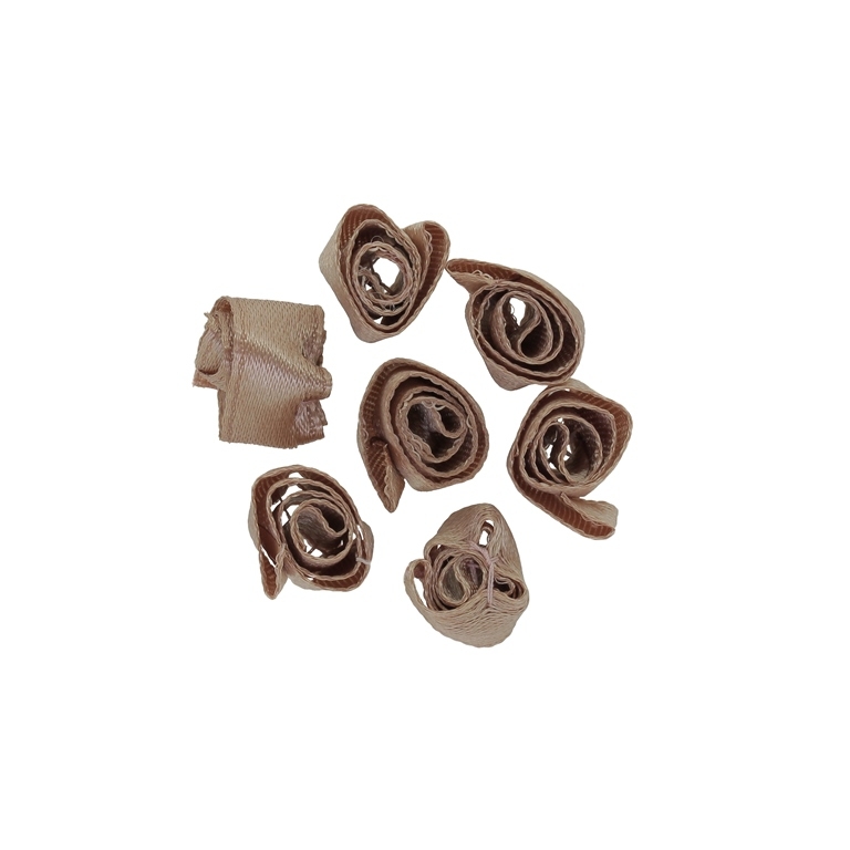 TEXTILE BEADS - SATIN - ROSE 02 - 14mm BROWN (LIGHT) - PACKAGE 500pcs.