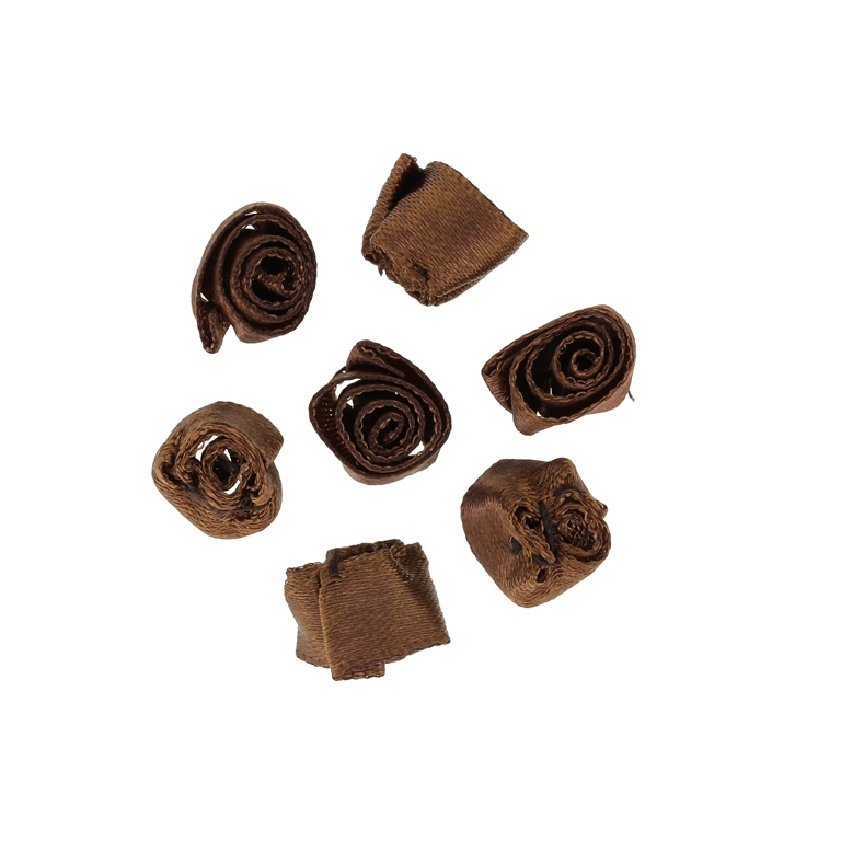 TEXTILE BEADS - SATIN - ROSE 02 - 14mm BROWN (DARK) 077 - PACKAGE 500pcs.