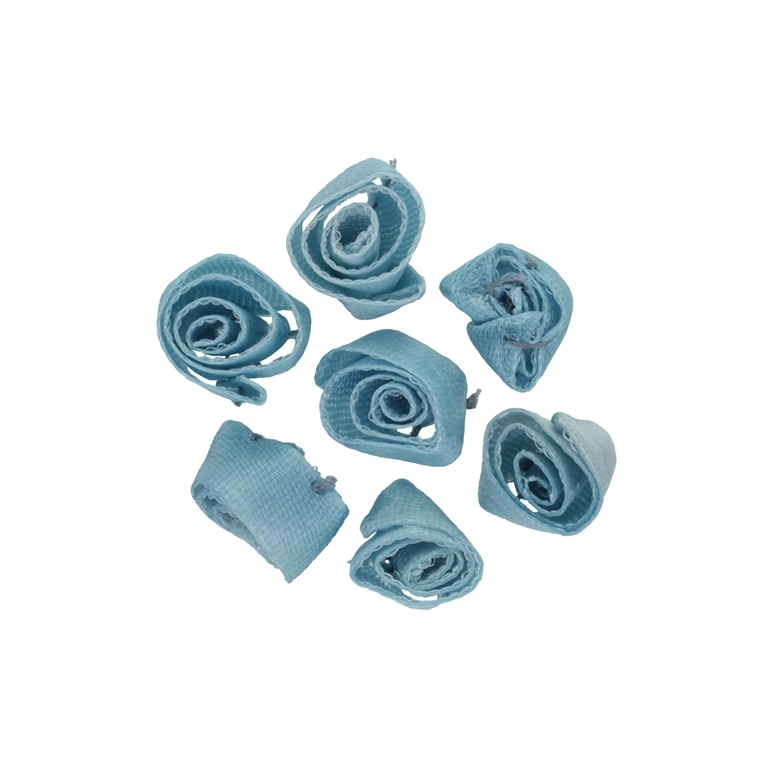 TEXTILE BEADS - SATIN - ROSE 02 - 14mm TURQUOISE BLUE - PACKAGE 500pcs.