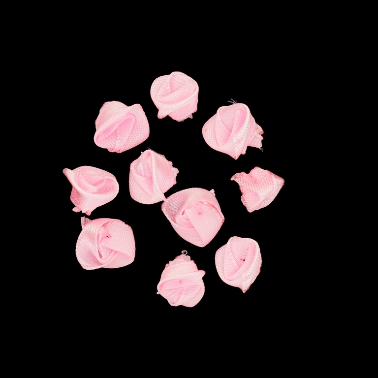 TEXTILE BEADS - SATIN - ROSE - 12mm PINK - 50 pcs.