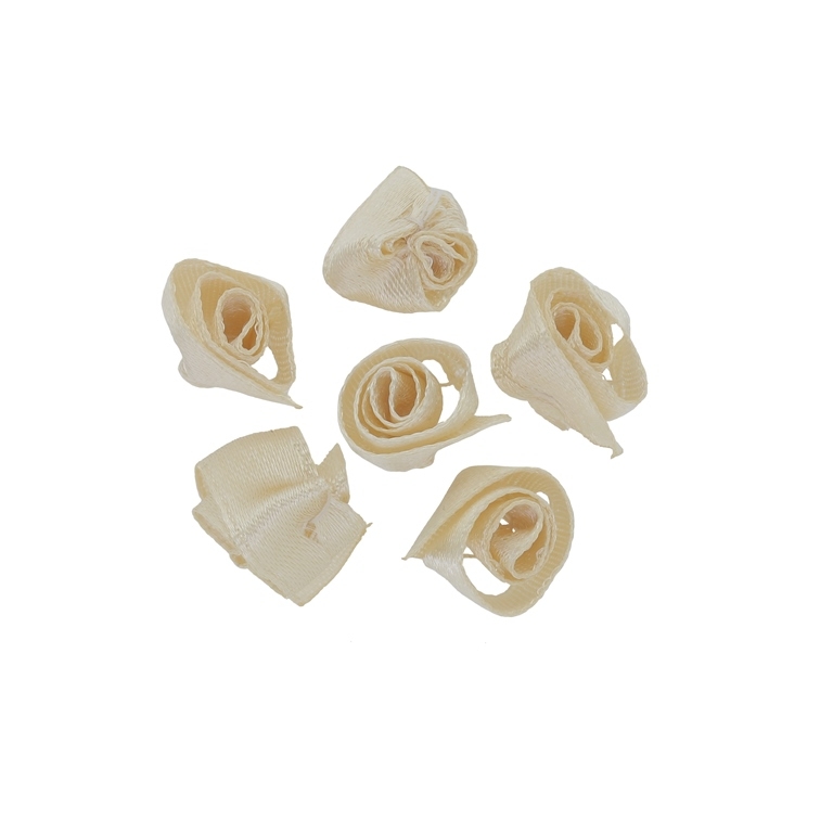 TEXTILE BEADS - SATIN - ROSE 02 - 14mm CHAMPAGNE (LIGHT) 064 - 50 pcs.