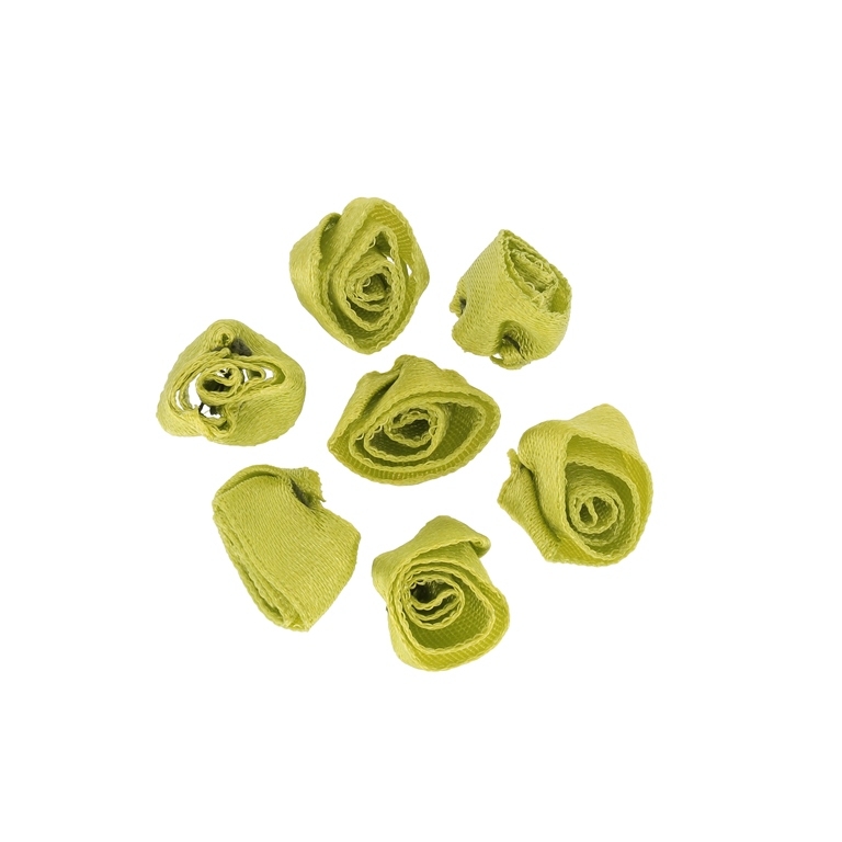 TEXTILE BEADS - SATIN - ROSE 02 - 14mm GREEN MILITARY 175 - 50 pcs.