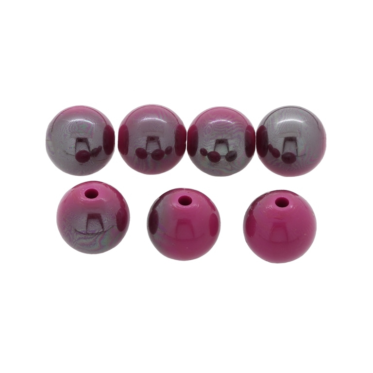 PLASTIC BEADS - HIGH GLOSS - BALL - 16mm CYCLAMEN (DARK) ВА61 - 500 g Hole-2.8mm (220 pcs.)