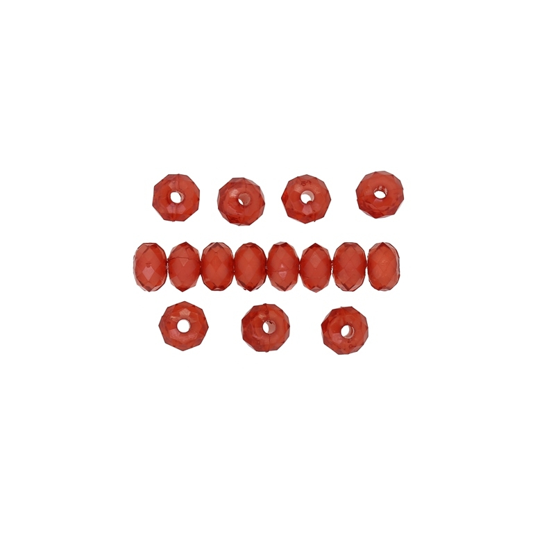 ACRYLIC BEADS BEAD IN BEAD - WASHER FACETED - 6x8mm RED - 500 g Hole-2.3mm (2600 pcs.)