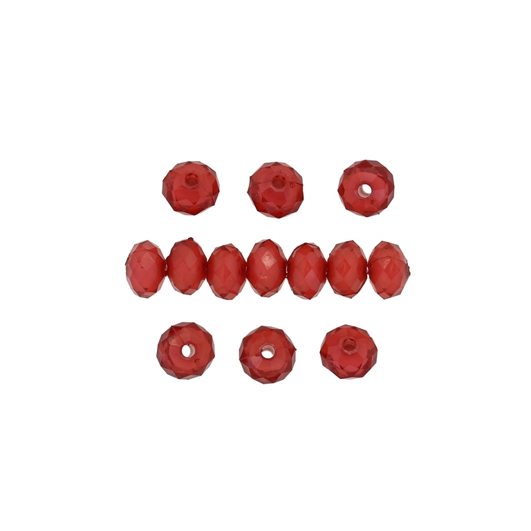 ACRYLIC BEADS BEAD IN BEAD - WASHER FACETED - 7x10mm RED - 500 g Hole-2.3mm (1430 pcs.)