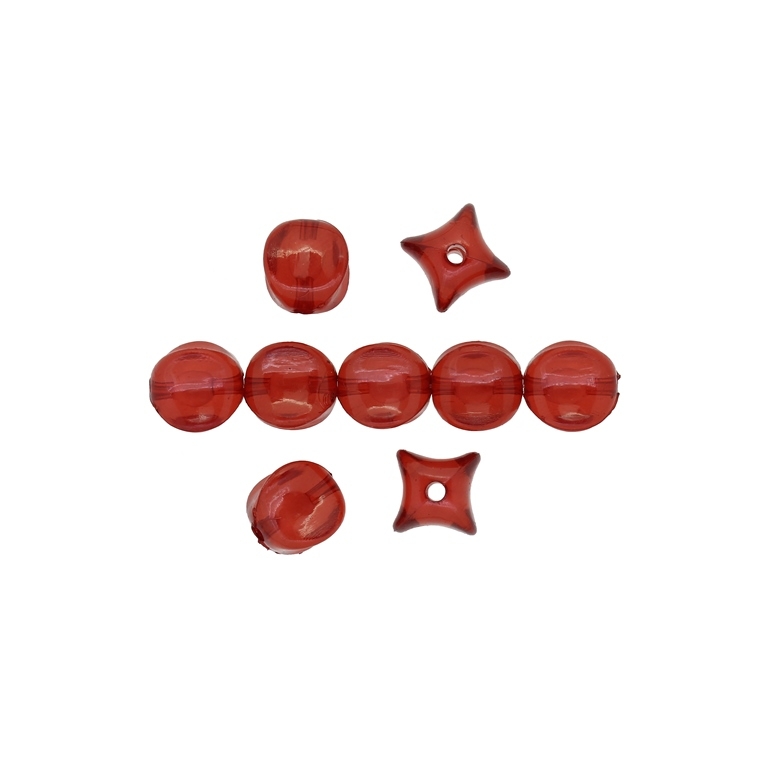 ACRYLIC BEADS BEAD IN BEAD - LANTERN - 11x10x13.5mm RED - 50 g Hole-2.3mm (76 pcs.)