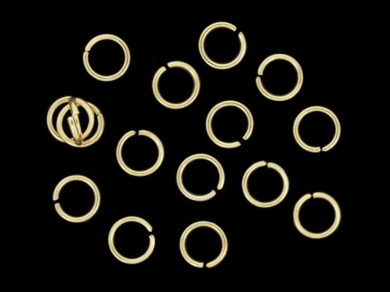 METAL ELEMENTS - JUMP RINGS - STEEL 304 - 0.9x7mm GOLD COLOR - 5g (42pcs.)