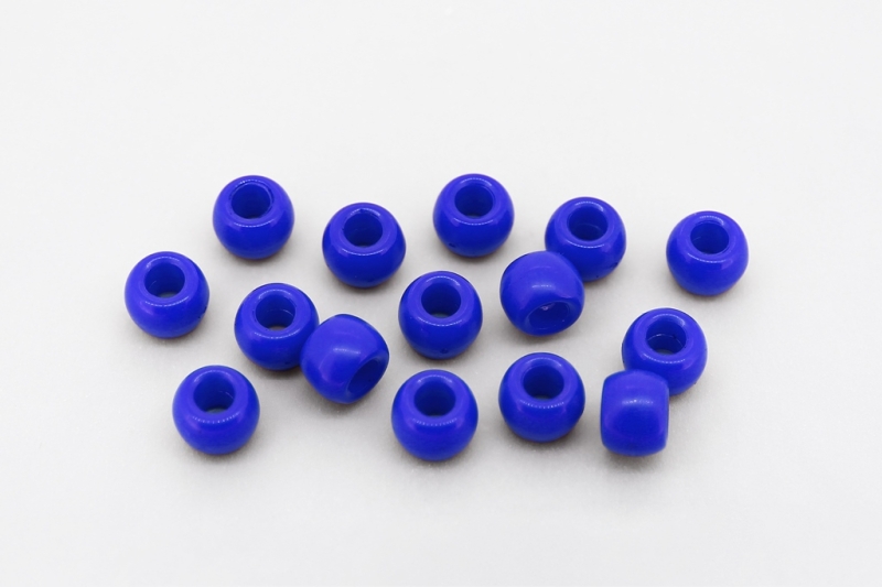 OPAQUE PLASTIC BEADS - CYLINDER 01 - 6x8mm BLUE C33 - 50g Hole-4.0mm (195 pcs.)