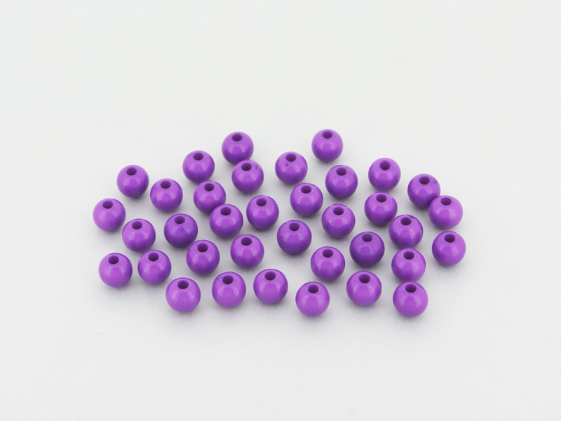 OPAQUE PLASTIC BEADS - BALL - 6mm PURPLE С13 - 50g Hole-1.8mm (440pcs.)