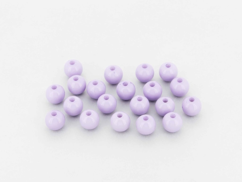 OPAQUE PLASTIC BEADS - BALL - 8mm PURPLE (LIGHT) С36 - 50g Hole-2.0mm (195pcs.)