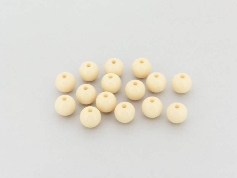 OPAQUE PLASTIC BEADS - BALL - 10mm IVORY С16 - 50g Hole-2.2mm (94pcs.)