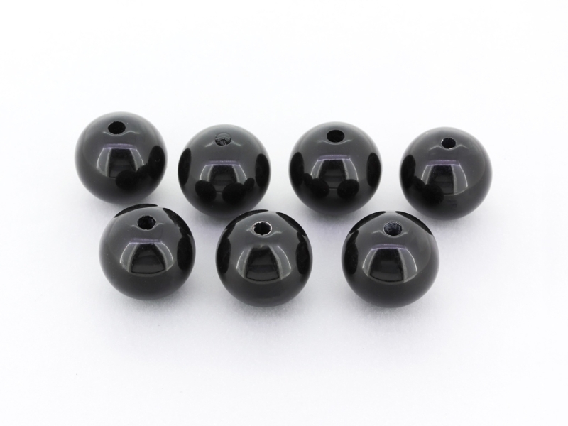 OPAQUE PLASTIC BEADS - BALL - 6mm BLACK ВА01 - PACKAGE 500g Hole-3.0mm (225pcs.)