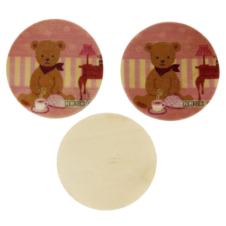 ДЪРВЕНИ МЪНИСТА ЗА ЗАЛЕПВАНЕ - КРЪГ - 39х4мм МЕЧЕ - ПАКЕТ 50 бр.