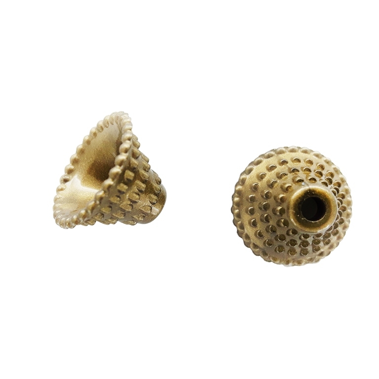 METAL PLATED PLASTIC / CCB BEADS - CAP CONE RELIEF - 14x10mm ANTIQUE BRONZE - PACKAGE 250g Hole-2.5mm (617pcs.)