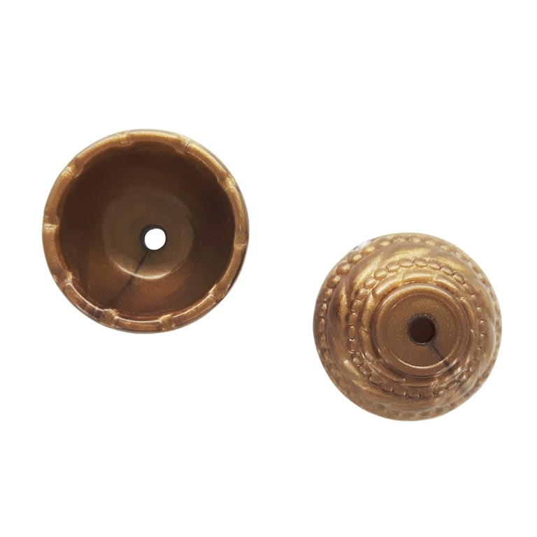 METAL PLATED PLASTIC / CCB BEADS - CAP RELIEF 01 - 16x7mm ANTIQUE BRONZE - 50g Hole-2.0mm (101pcs.)