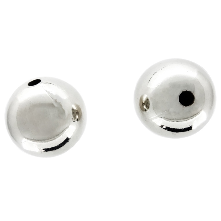 METAL PLATED PLASTIC / CCB BEADS - BALL - 18mm NICKEL - 50g Hole-3.0mm (16pcs.)