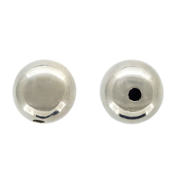 METAL PLATED PLASTIC / CCB BEADS - BALL - 16mm NICKEL - PACKAGE 500g Hole-3.0mm (215pcs.)