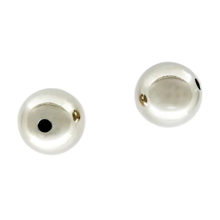 METAL PLATED PLASTIC / CCB BEADS - BALL - 14mm NICKEL - 50g Hole-2.8mm (32pcs.)