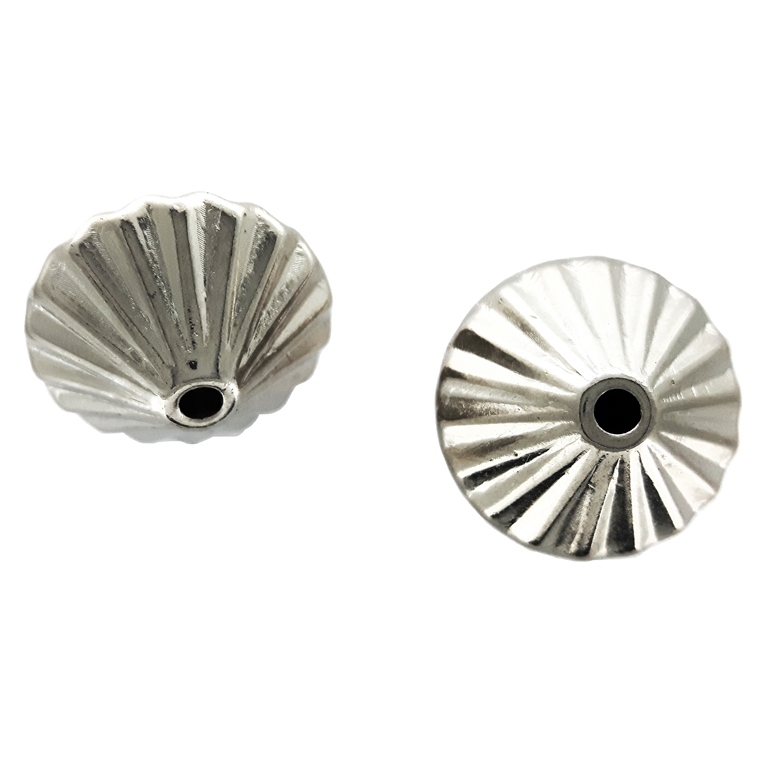 METAL PLATED PLASTIC / CCB BEADS - BICONES STRIPE 01 - 14x18mm NICKEL - PACKAGE 500g Hole-2.5mm (280pcs.)