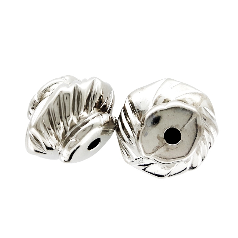 METAL PLATED PLASTIC / CCB BEADS - LANTERN RELIEF 01 - 14x18mm SILVER - 50g Hole-3.0mm (23pcs.)