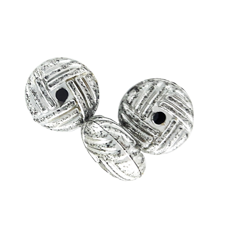 METAL PLATED PLASTIC / CCB BEADS - WASHER RELIEF 01 - 5x10mm SILVER - PACKAGE 500g Hole-1.8mm (1630pcs.)