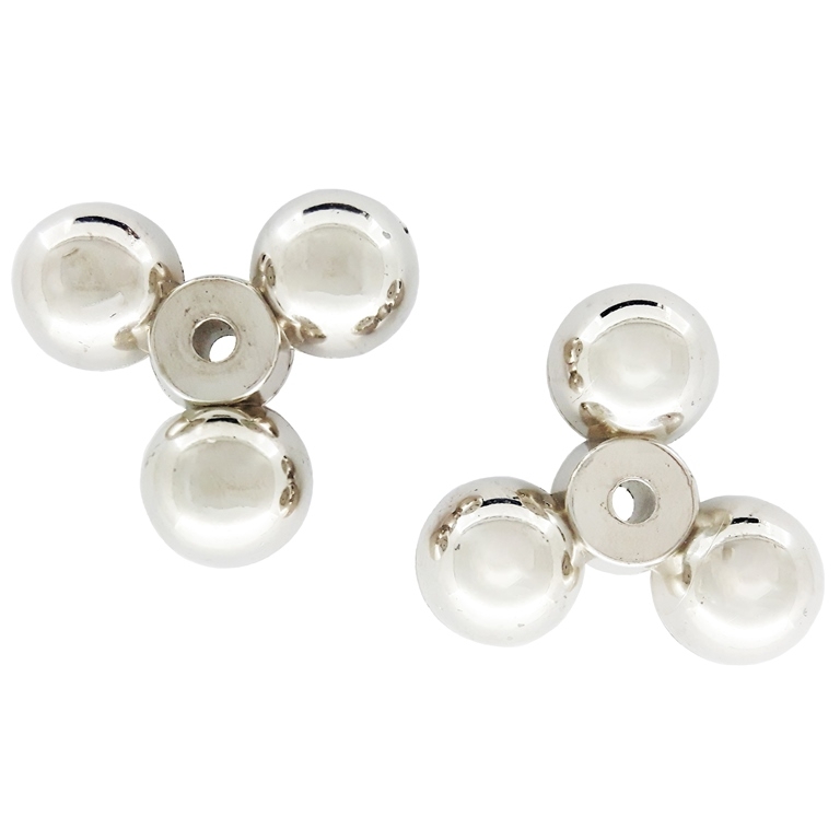 METAL PLATED PLASTIC / CCB BEADS - SPINNER - 9x20mm NICKEL - PACKAGE 500g Hole-2.0mm (377pcs.)