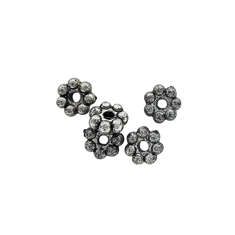 METAL PLATED PLASTIC / CCB BEADS - WASHER BALLS 01 - 2.5x6mm NICKEL (DARK) - PACKAGE 500g Hole-1.5mm (9580pcs.)