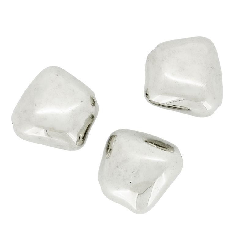 METAL PLATED PLASTIC / CCB BEADS - DIAMOND IRREGULAR - 19x19x11mm NICKEL - PACKAGE 500g Hole-2.0mm (228pcs.)