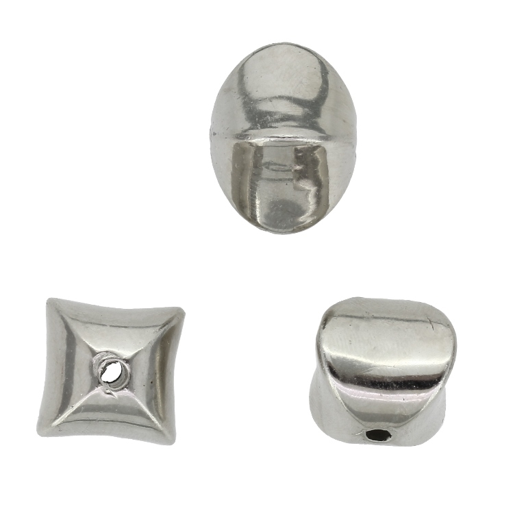 METAL PLATED PLASTIC / CCB BEADS - LANTERN - 16x15x15mm NICKEL - PACKAGE 500g Hole-3.0mm (204pcs.)