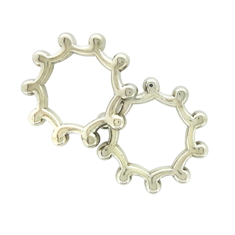 METAL PLATED PLASTIC / CCB BEADS - RING SUN - 20x3mm NICKEL - PACKAGE 250g Hole-12.0mm (822pcs.)