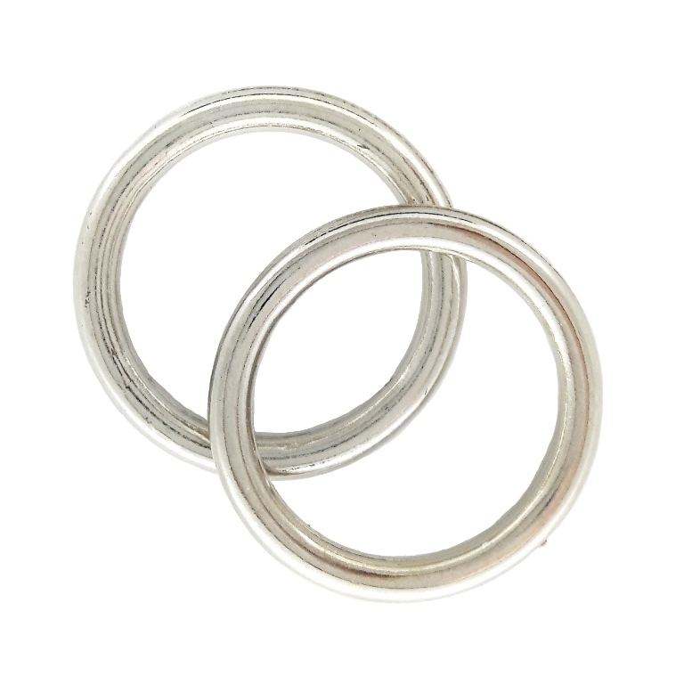 METAL PLATED PLASTIC / CCB BEADS - RING - 18x2mm NICKEL - PACKAGE 250g Hole-14.0mm (1265pcs.)